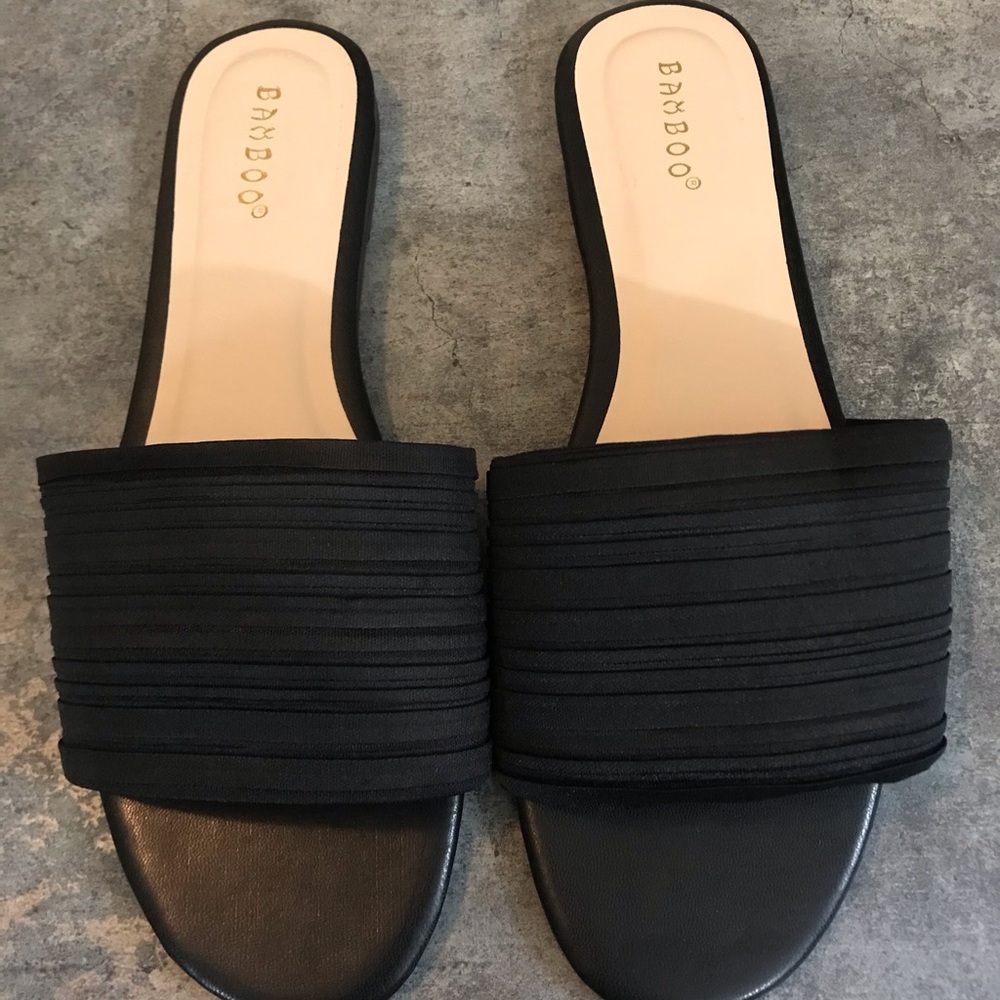 Bamboo Black Sandals/Slides